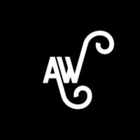 aw brief logo ontwerp op zwarte achtergrond. aw creatieve initialen brief logo concept. aw brief ontwerp. aw wit letterontwerp op zwarte achtergrond. aw, aw-logo vector