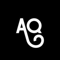 aq brief logo ontwerp op zwarte achtergrond. aq creatieve initialen brief logo concept. aq brief ontwerp. aq wit letterontwerp op zwarte achtergrond. aq, aq-logo vector