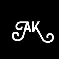 ak brief logo ontwerp op zwarte achtergrond. ak creatieve initialen brief logo concept. ak pictogram ontwerp. ak witte letter pictogram ontwerp op zwarte achtergrond. ak vector