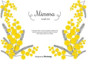 Hand getekende Mimosa vectorachtergrond vector