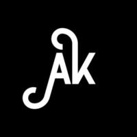 ak brief logo ontwerp op zwarte achtergrond. ak creatieve initialen brief logo concept. ak pictogram ontwerp. ak witte letter pictogram ontwerp op zwarte achtergrond. ak vector