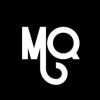 mq brief logo ontwerp. beginletters mq logo icoon. abstracte letter mq minimale logo ontwerpsjabloon. mq brief ontwerp vector met zwarte kleuren. mq-logo