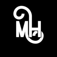 mh brief logo ontwerp. beginletters mh logo icoon. abstracte letter mh minimale logo ontwerpsjabloon. mh brief ontwerp vector met zwarte kleuren. mh-logo