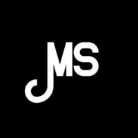 ms brief logo ontwerp. beginletters ms logo icoon. abstracte letter ms minimale logo ontwerpsjabloon. ms brief ontwerp vector met zwarte kleuren. ms-logo