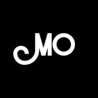 m brief logo ontwerp. beginletters mo logo icoon. abstracte letter mo minimale logo ontwerpsjabloon. mo brief ontwerp vector met zwarte kleuren. mo-logo