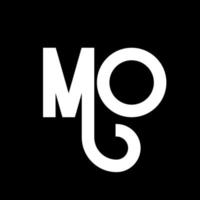 m brief logo ontwerp. beginletters mo logo icoon. abstracte letter mo minimale logo ontwerpsjabloon. mo brief ontwerp vector met zwarte kleuren. mo-logo