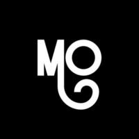 m brief logo ontwerp. beginletters mo logo icoon. abstracte letter mo minimale logo ontwerpsjabloon. mo brief ontwerp vector met zwarte kleuren. mo-logo