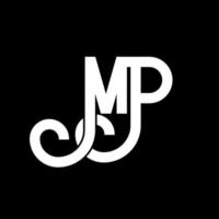 mp brief logo ontwerp. beginletters mp logo icoon. abstracte letter mp minimale logo ontwerpsjabloon. mp brief ontwerp vector met zwarte kleuren. mp-logo