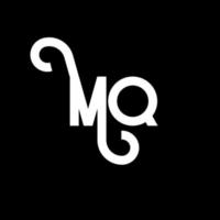 mq brief logo ontwerp. beginletters mq logo icoon. abstracte letter mq minimale logo ontwerpsjabloon. mq brief ontwerp vector met zwarte kleuren. mq-logo