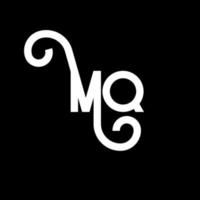 mq brief logo ontwerp. beginletters mq logo icoon. abstracte letter mq minimale logo ontwerpsjabloon. mq brief ontwerp vector met zwarte kleuren. mq-logo