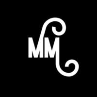 mm brief logo ontwerp. beginletters mm logo icoon. abstracte letter mm minimale logo ontwerpsjabloon. mm brief ontwerp vector met zwarte kleuren. mm-logo