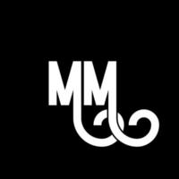 mm brief logo ontwerp. beginletters mm logo icoon. abstracte letter mm minimale logo ontwerpsjabloon. mm brief ontwerp vector met zwarte kleuren. mm-logo