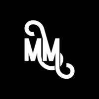 mm brief logo ontwerp. beginletters mm logo icoon. abstracte letter mm minimale logo ontwerpsjabloon. mm brief ontwerp vector met zwarte kleuren. mm-logo