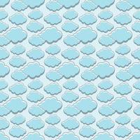 blauw cartoon wolken naadloos patroon vector