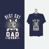 beste kattenvader t-shirtontwerp. vector