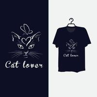 kattenliefhebber t-shirtontwerp. vector