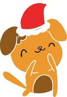 kerst cartoon van kawaii hond vector