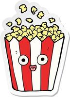 sticker van een tekenfilmpopcorn vector