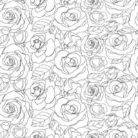 naadloze patroon met bloemen rozen schetsen drawing.vector illustration.beautiful bloemen naadloze textuur voor print, fabric, packaging, wallpaper en andere design.black en wit roze bloemen hand getrokken vector