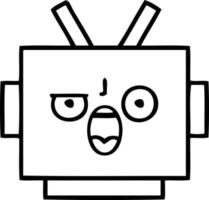 lijntekening cartoon robot hoofd vector