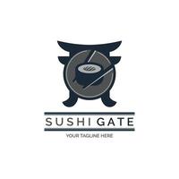japanse sushi torii gate food restaurant logo sjabloonontwerp voor merk of bedrijf en andere vector