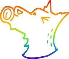 regenbooggradiënt lijntekening cartoon huilende hond vector