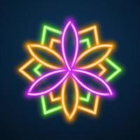 mandala bloem neon effect vector