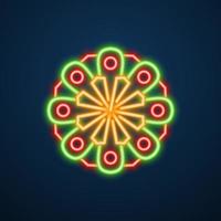 mandala bloem neon effect vector