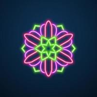 mandala bloem neon effect vector
