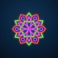 mandala bloem neon effect vector