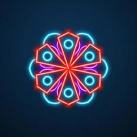 mandala bloem neon effect vector