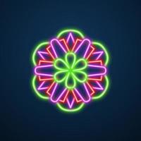 mandala bloem neon effect vector