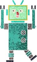 retro illustratie stijl cartoon robot vector