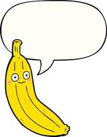 cartoon banaan en tekstballon vector