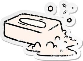 verontruste sticker cartoon doodle van een borrelende zeep vector
