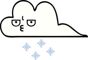 schattige cartoon sneeuwwolk vector