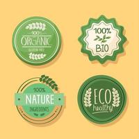 vier eco-labels pictogrammen vector