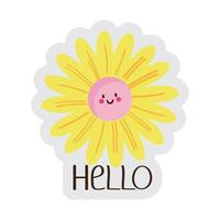 hallo bloem sticker vector