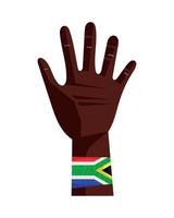 afrohand met vlag van Zuid-Afrika vector