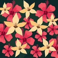 rood en beige bloemenpatroon vector