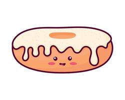 donut kawaii stripfiguur vector