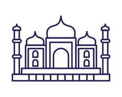 taj mahal indisch monument vector