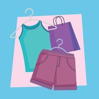 kleding en boodschappentas vector