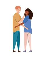 interraciale geliefden paar vector