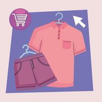 vrouwelijke kleding en muiscursor vector