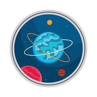 planeten ruimte retro sticker vector