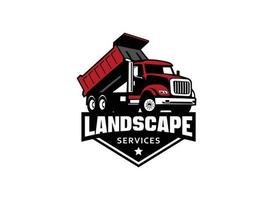 dump truck logo vector voor bouwbedrijf. zwaar materieel sjabloon vectorillustratie voor uw merk.