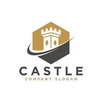 kasteel logo ontwerpsjabloon vector
