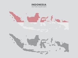 Indonesische halftoon vierkante kaarten vector