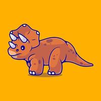 schattige triceratops dinosaurusillustratie geschikt voor mascottesticker en t-shirtontwerp vector